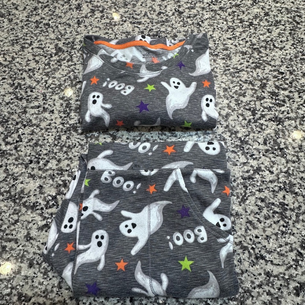 Celebrate Halloween PJs Ghost Boo Pajama Set Women L 12-14 Gray Long Sleeve - Picture 11 of 12